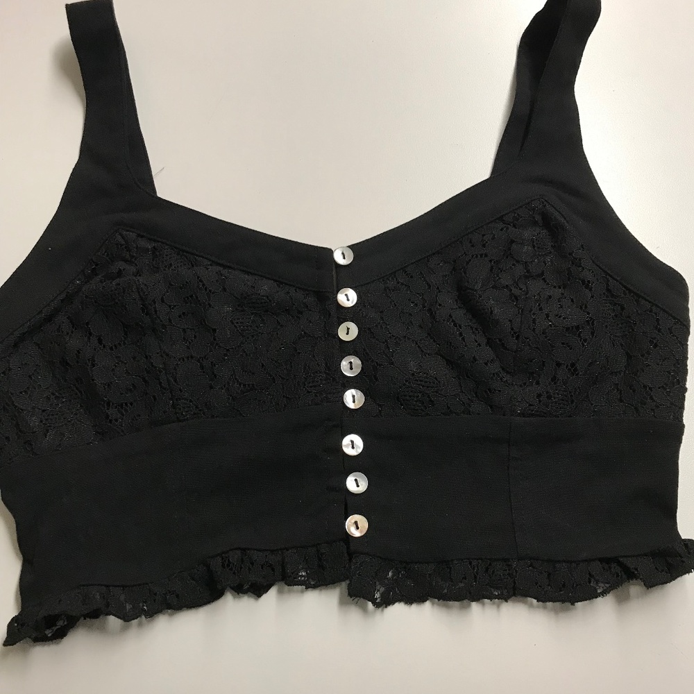 Free People Here I go Brami Black lace Top